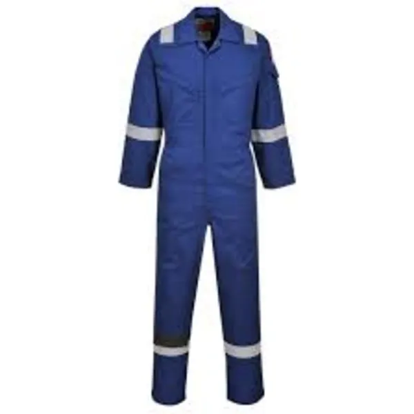 image of Biz Flame Mens Flame Resistant Super Lightweight Antistatic Coverall FR21NATM Colour: Navy Blue