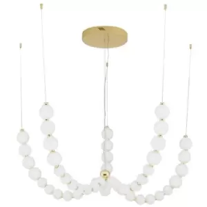 Image of Merano - Fulton Integrated LED Pendant Ceiling Light Gold Metal, Opal Glass LED 130W 11376Lm 3000K + Remote Control