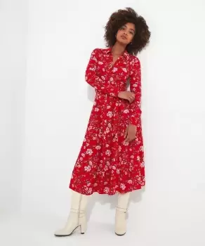 Image of Vintage Floral Button Through Midi Dress