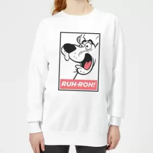 Image of Scooby Doo Ruh-Roh! Womens Sweatshirt - White - L