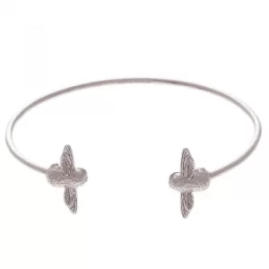 image of 3D Bee Double Silver Bangle