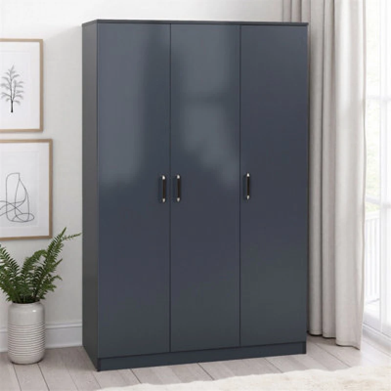 Image of Seconique Dakota 3 Door Wardrobe Dark Grey