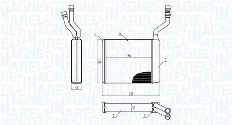 Image of MAGNETI MARELLI Heater matrix MAGNETI MARELLI 350218425000