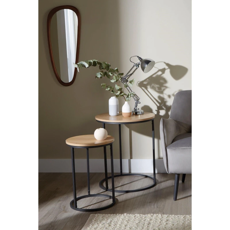 Image of Homelife Nest of Tables - Brown Brown One Size
