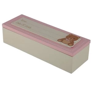 Image of Date of Birth Wooden Baby Girl Keepsake Box