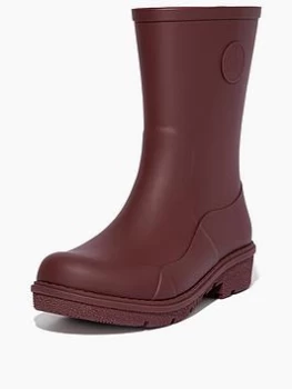 image of FitFlop Wonderwelly Short Wellington Boots - Red , Red, Size 4, Women