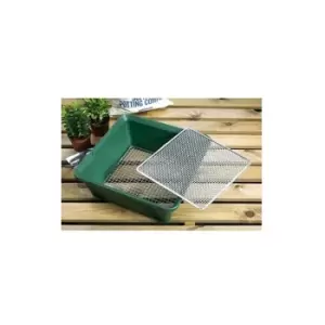 Image of Garden Sieve Riddle 2 in 1 Sieve Green Made From Tough Galvanised Wire - Garland