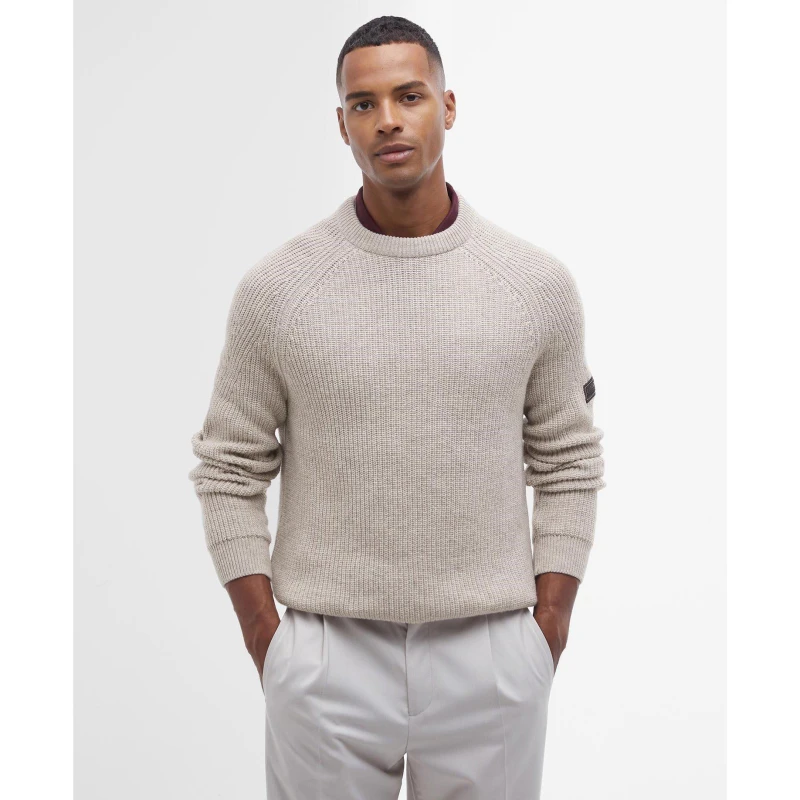 Image of Barbour International Chester Crew Neck Jumper - Cream Cream XL