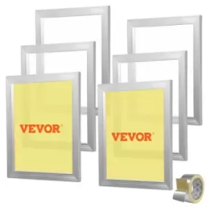 image of VEVOR Screen Printing Kit, 6 Pieces Aluminum Silk Screen Printing Frames, 16x20inch Silk Screen Printing Frame with 110 Count Mesh, High Tension Nylon