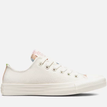 Converse Womens Chuck Taylor All Star Crafted Stripes Ox Trainers - Egret/Indigo Oxide/Pink Clay - UK 4