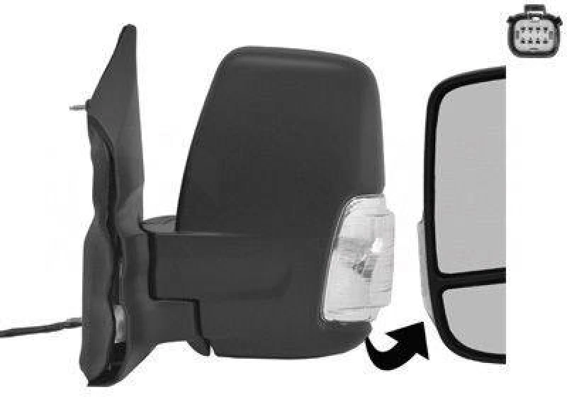 Image of VAN WEZEL 1991805 Wing mirror * HAGUS * Left, black, Short mirror arm Outside Mirror (50)