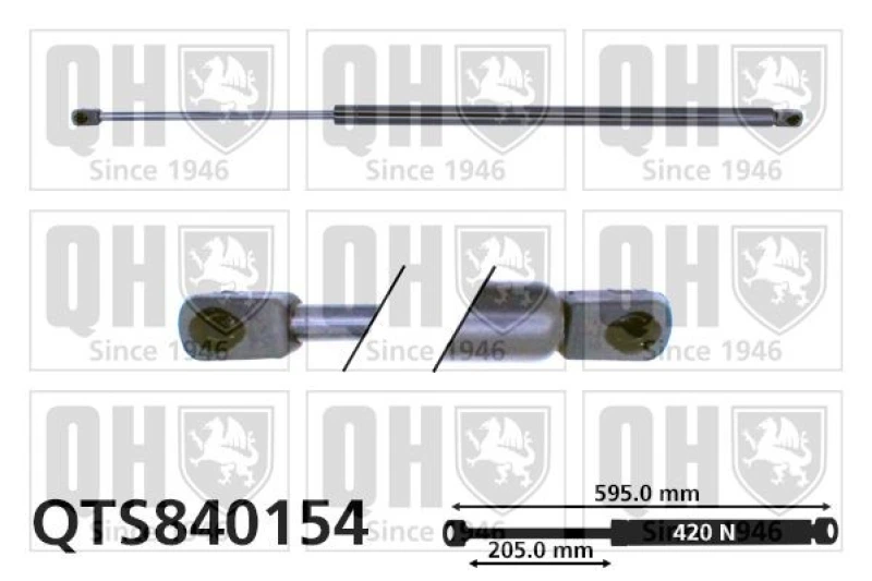Image of QUINTON HAZELL Tailgate strut QUINTON HAZELL QTS840154