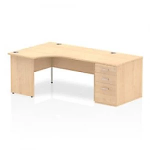 Image of Impulse 1600 Left Hand Panel End Workstation 800 Pedestal Bundle Maple
