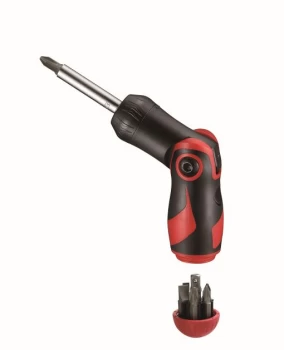 Image of Teng Tools MDRT908 8pc Jointed Ratcheting Screwdriver + 6 Bits + Adaptor