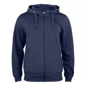 Image of Clique Mens Basic Active Full Zip Hoodie (L) (Dark Navy)