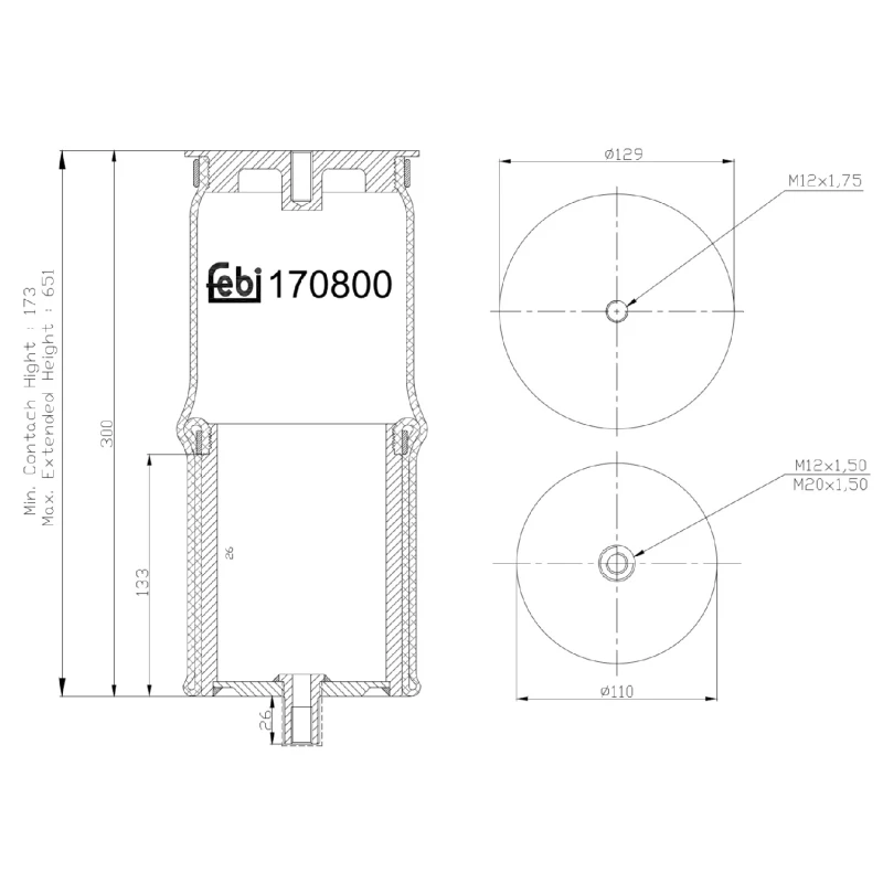 Image of FEBI BILSTEIN 170800 Boot, air suspension Boot,air suspension (324)