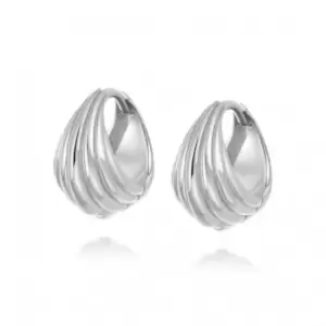 image of Palm Wrap Huggie Ear Sterling Silver Earrings WE07_SLV