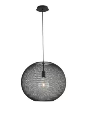 image of ESEDRA Dome Pendant Ceiling Light Black 50x39cm