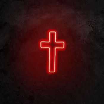 Image of Cross Sign - Red Red Wall Lamp