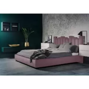 Image of Glexton Bed Double Plush Velvet Pink