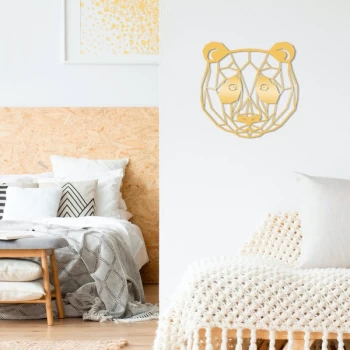 Image of Bear Metal Decor - Gold Gold Decorative Metal Wall Accessory