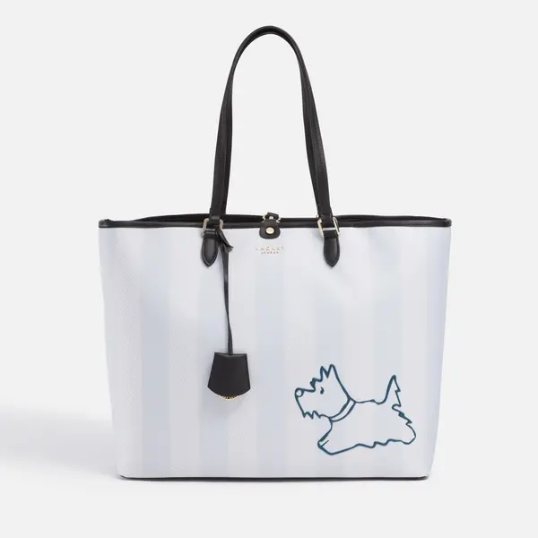Image of Radley Palace Gardens Stripe Large Faux Leather Shoulder Bag White female H9216109