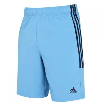 image of adidas Mens 3-Stripes Shorts - LtBlue/Black