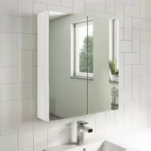 image of White Mirrored Wall Bathroom Cabinet 600 x 650mm - Ashford