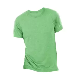 image of Canvas Mens Triblend Crew Neck Plain Short Sleeve T-Shirt (2XL) (Grass Green Triblend)