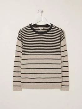 image of Fatface Sadie Stripe Longline Jumper - Grey