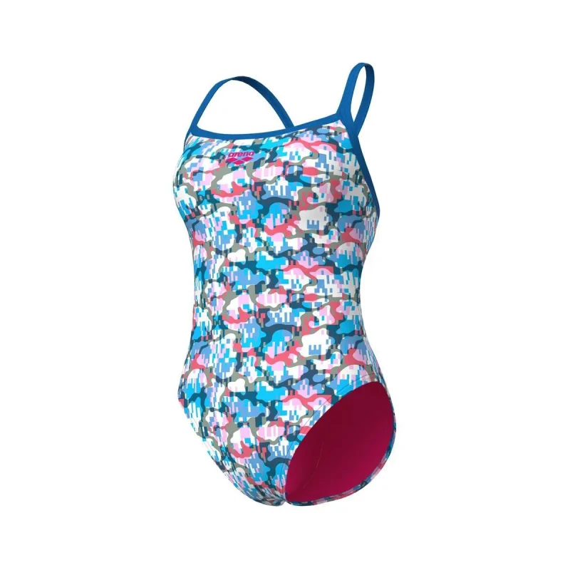 Image of Womens 1 Piece swimsuit Arena Multi Camo Challe Bleu Female 40