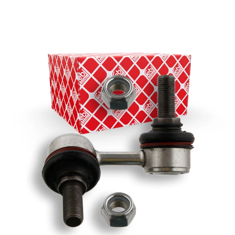 Image of FEBI BILSTEIN 24927 Anti-roll bar link OE Turbo NEW, Front Axle Left Steel Link Stabiliser (3229)