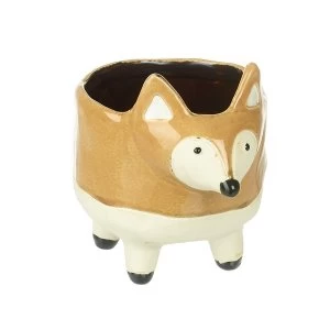 Image of Ceramic Fox Planter With Feet 15.5cm