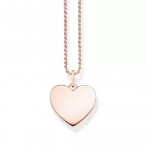 image of Sterling Silver Rose Gold Plated Heart Necklace KE2132-415-40-L50