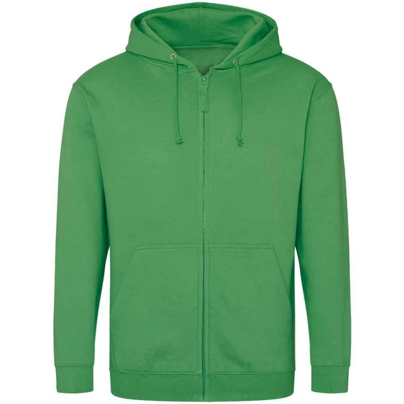 Image of AWDis AWDis Men Full Zip Hoodie in Bright Green Size: large Bright Green L Male 5063527321831