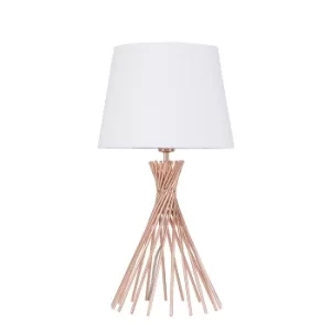 Image of Gosforth Copper Table Lamp with White Aspen Shade