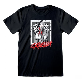 Image of 101 Dalmations - Cruella Unisex Large T-Shirt - Black