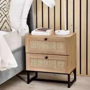 Julian Bowen Padstow 2 Drawer Bedside Table Oak