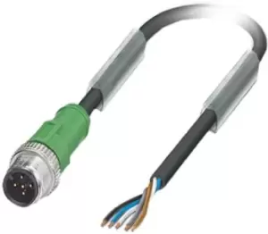 Image of Phoenix Contact, SAC-5P-M12MS/10.0-PUR Series, Straight M12 to Unterminated Cable assembly, 10m Cable