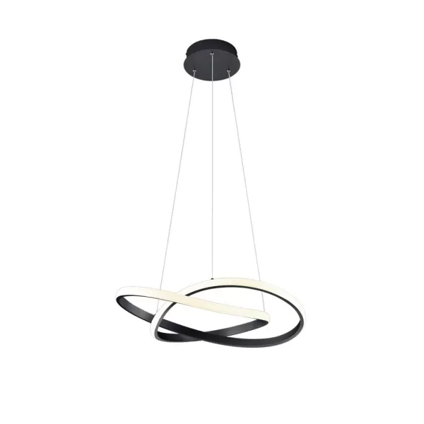 image of Course Modern LED Pendant Ceiling Light Black Matt 3000K