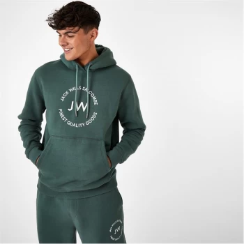 image of Jack Wills Circle Graphic Hoodie - Forest