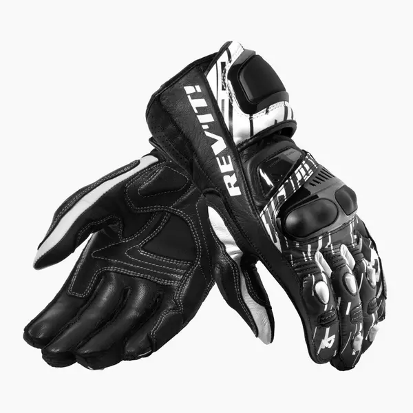 Image of REV'IT! Quantum 2 White Black Motorcycle Gloves Size XL