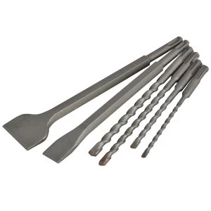 image of Faithfull SDS Plus Chisel & Drill Bit Set 6 Piece