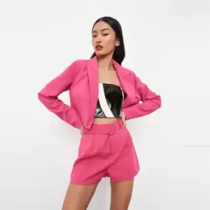 image of Missguided Tailored Cropped Blazer - Pink