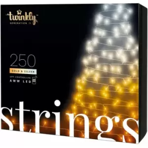 Image of 20m Plug In Smart App Controlled Christmas Fairy Lights, Gold Edition - Gen II Indoor Outdoor Garden Decoration - Gold - Twinkly