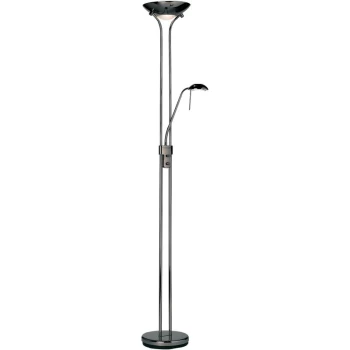 image of Endon Rome - Mother and Child Floor Lamp Black Chrome, Opal Glass, E27