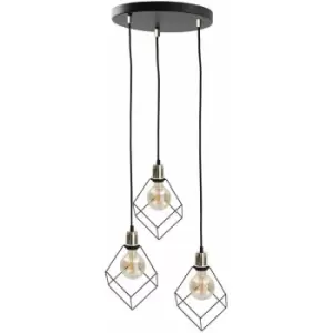 Keter Ruben Cluster Pendant Ceiling Light Gold, 32cm, 3x E27