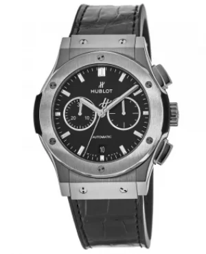 image of Hublot Classic Fusion 42mm Black Dial Black Leather Strap Mens Watch 541.NX.1171.LR 541.NX.1171.LR