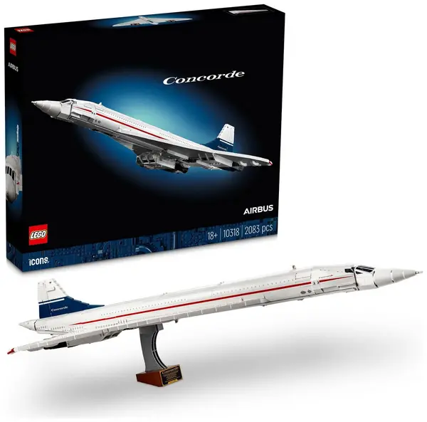 image of LEGO LEGO Icons Concorde Iconic Model Plane Set for Adults 10318