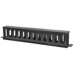 Image of Intellinet 19" Cable Management Panel 19" Rackmount Cable Manager 1U with Cover Black